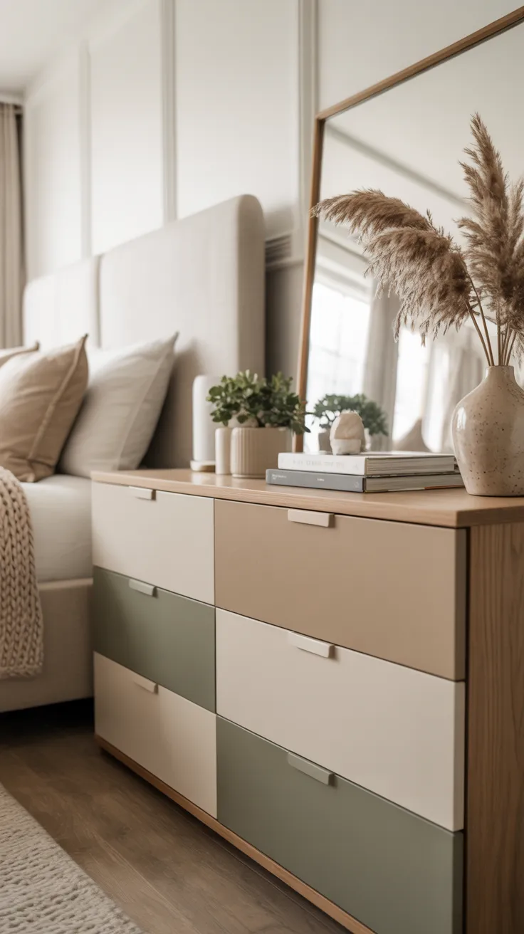 Bedroom dresser decor ideas with modern styling, organized accessories, and elegant bedroom design inspiration