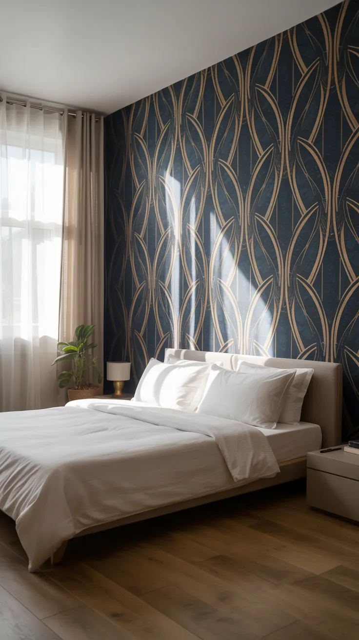 bedroom wall decor ideas with modern wall art, mirrors, shelves, wallpaper, and stylish bedroom design inspiration