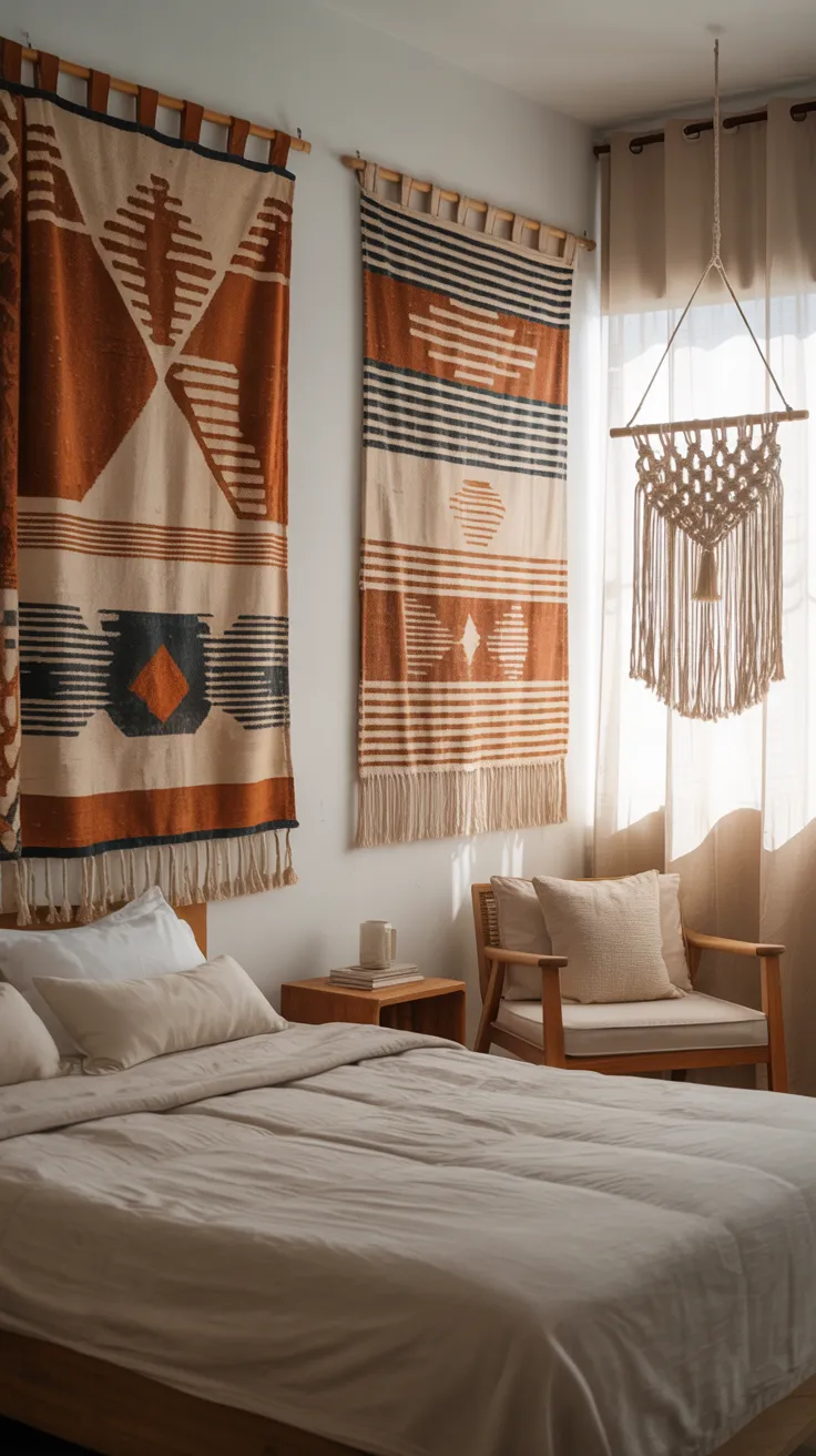 bedroom wall decor ideas with modern wall art, mirrors, shelves, wallpaper, and stylish bedroom design inspiration
