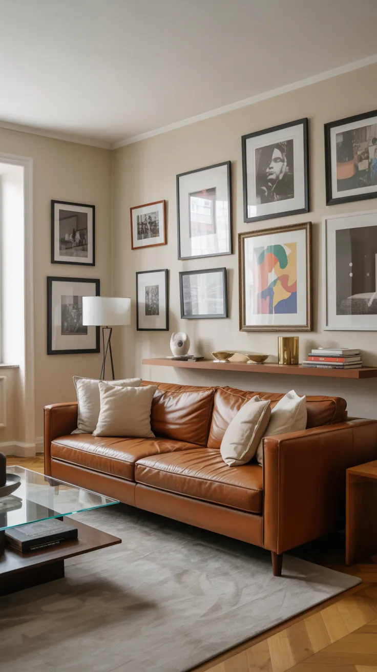 brown couch living room ideas with modern decor and cozy apartment design