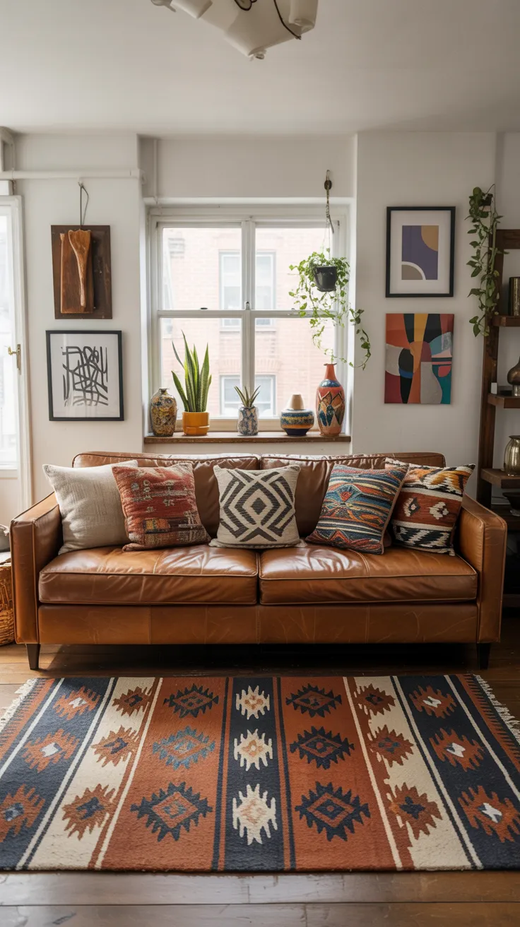 brown couch living room ideas with modern decor and cozy apartment design