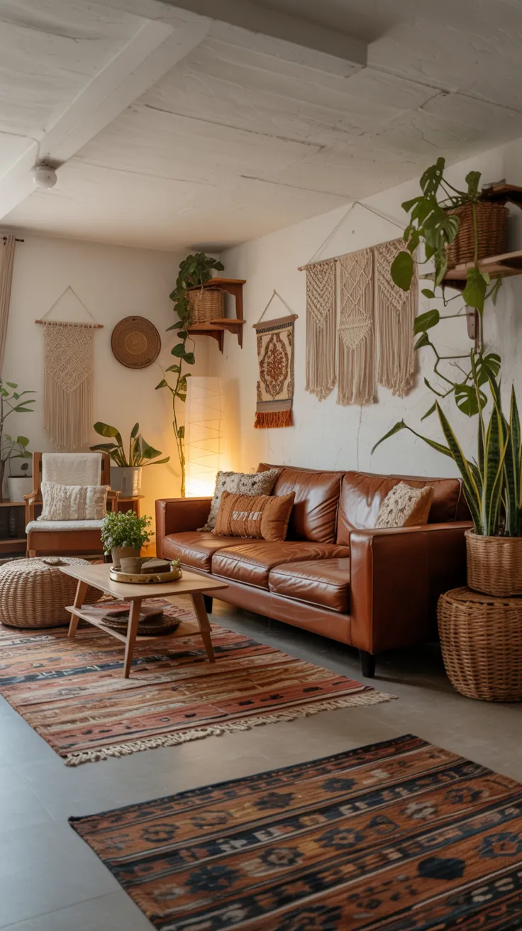 brown couch living room ideas with modern decor and cozy apartment design