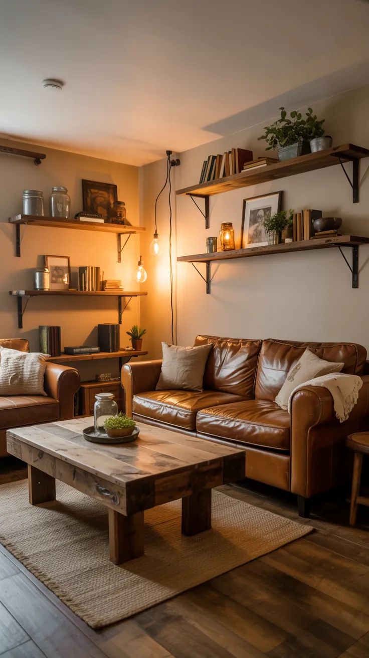 brown couch living room ideas with modern decor and cozy apartment design