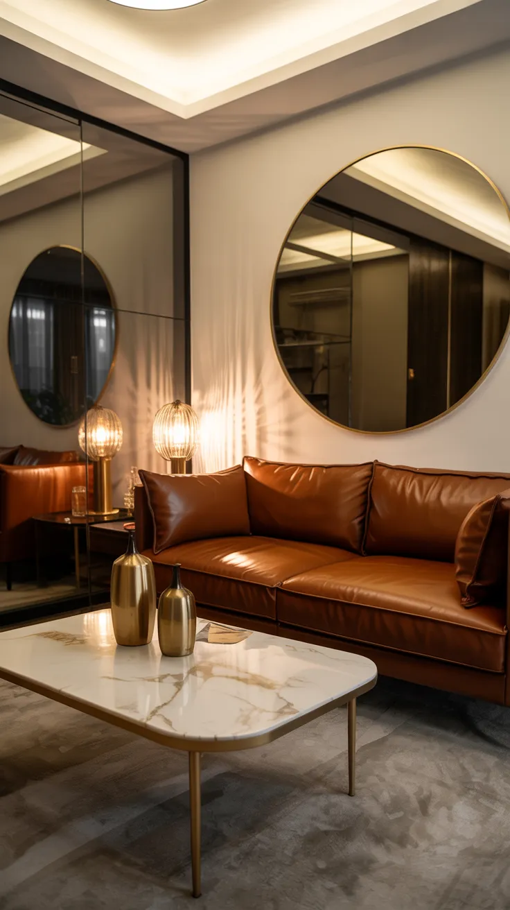 brown couch living room ideas with modern decor and cozy apartment design