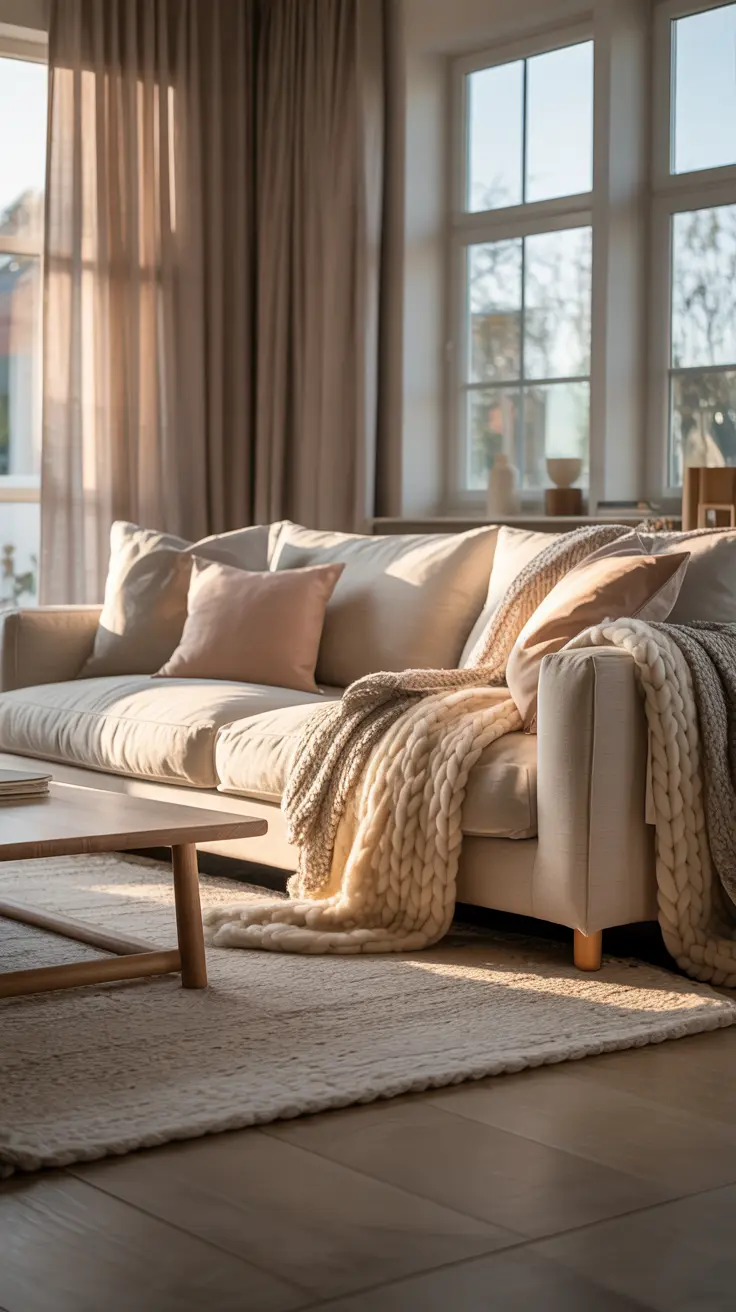 Modern living room decor ideas with neutral furniture, minimalist design, and clean contemporary styling.
