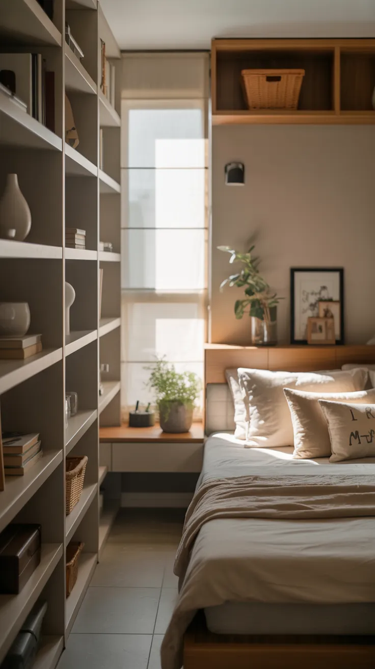Small bedroom decor ideas with stylish space-saving furniture and modern small room decor design inspiration