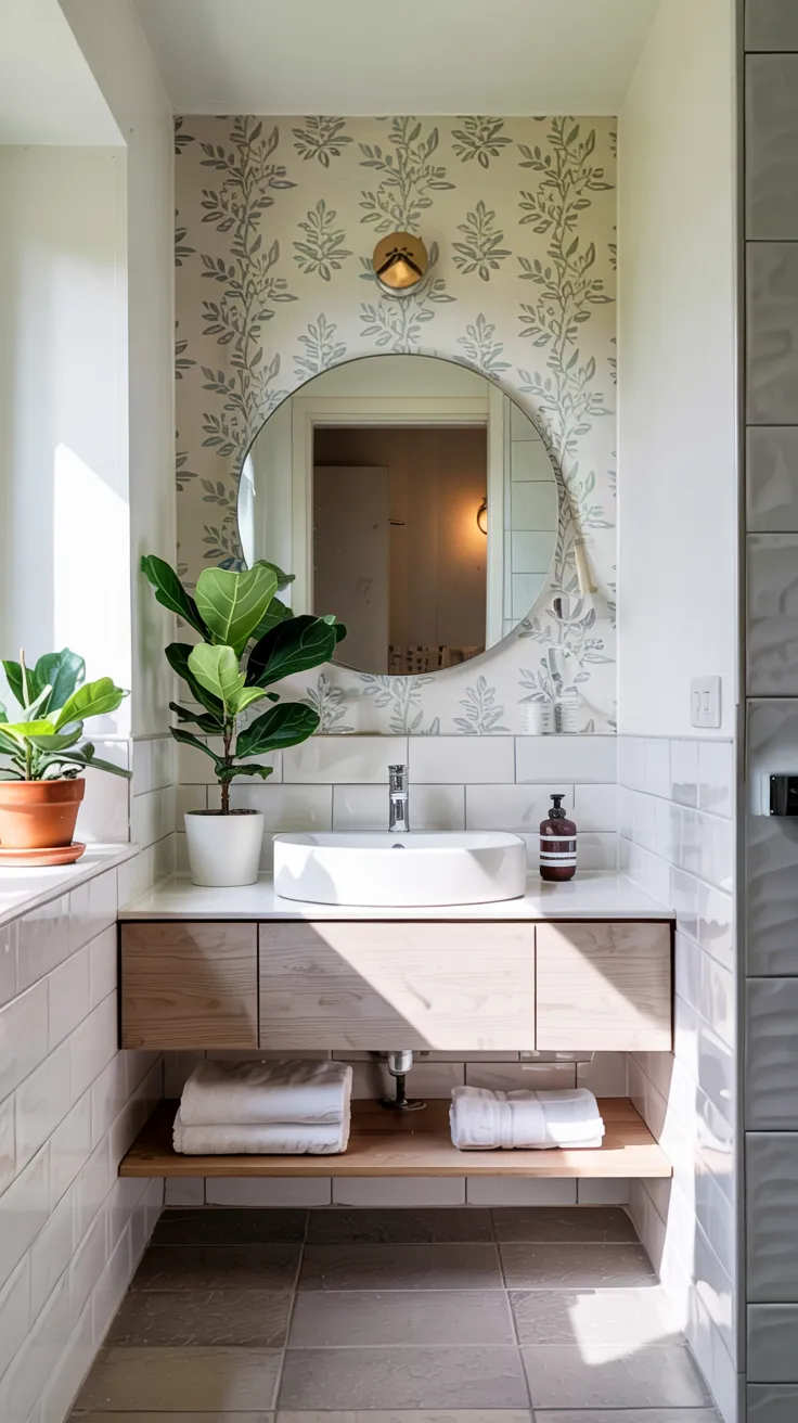 Modern apartment bathroom decor showcasing stylish, space-saving, renter-friendly design ideas with clean, cozy, and functional interior styling.