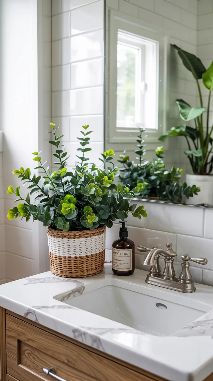 Modern apartment bathroom decor showcasing stylish, space-saving, renter-friendly design ideas with clean, cozy, and functional interior styling.