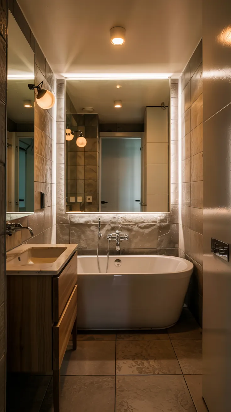 Modern apartment bathroom decor showcasing stylish, space-saving, renter-friendly design ideas with clean, cozy, and functional interior styling