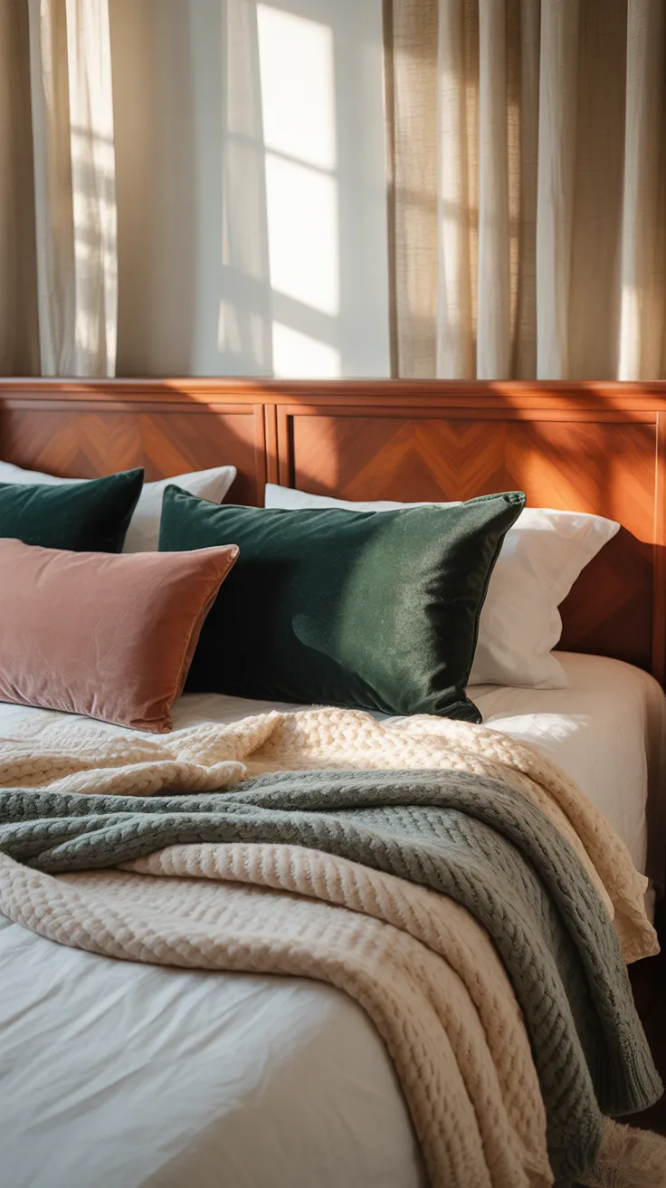 Cherry wood bedroom decor ideas featuring elegant wooden furniture, warm tones, and cozy modern bedroom styling inspiration