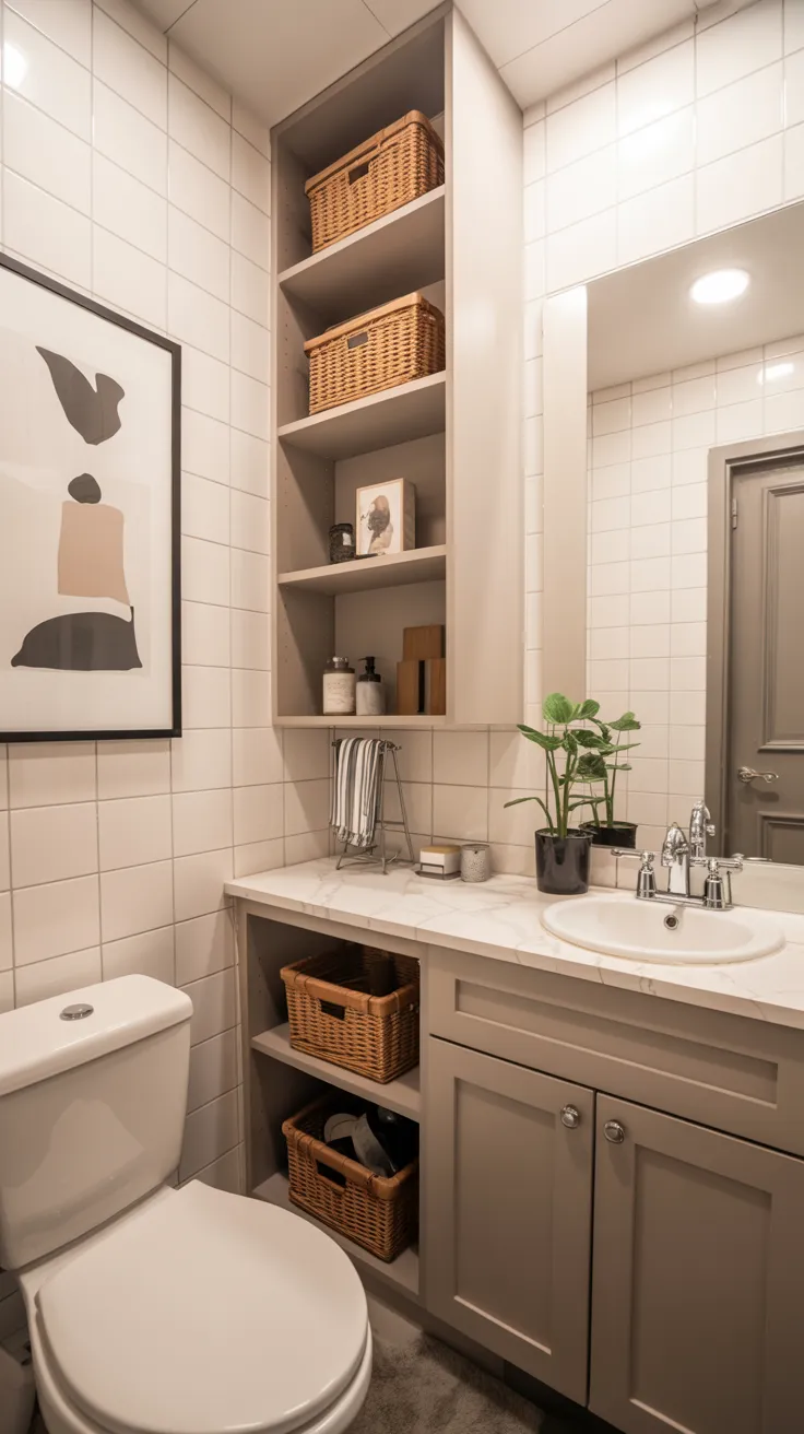 Half bathroom ideas featuring stylish space-saving decor and modern powder room design inspiration