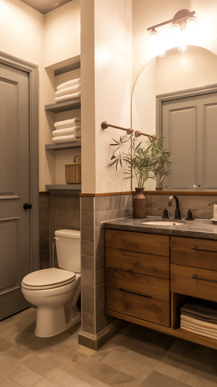 Half bathroom ideas featuring stylish space-saving decor and modern powder room design inspiration