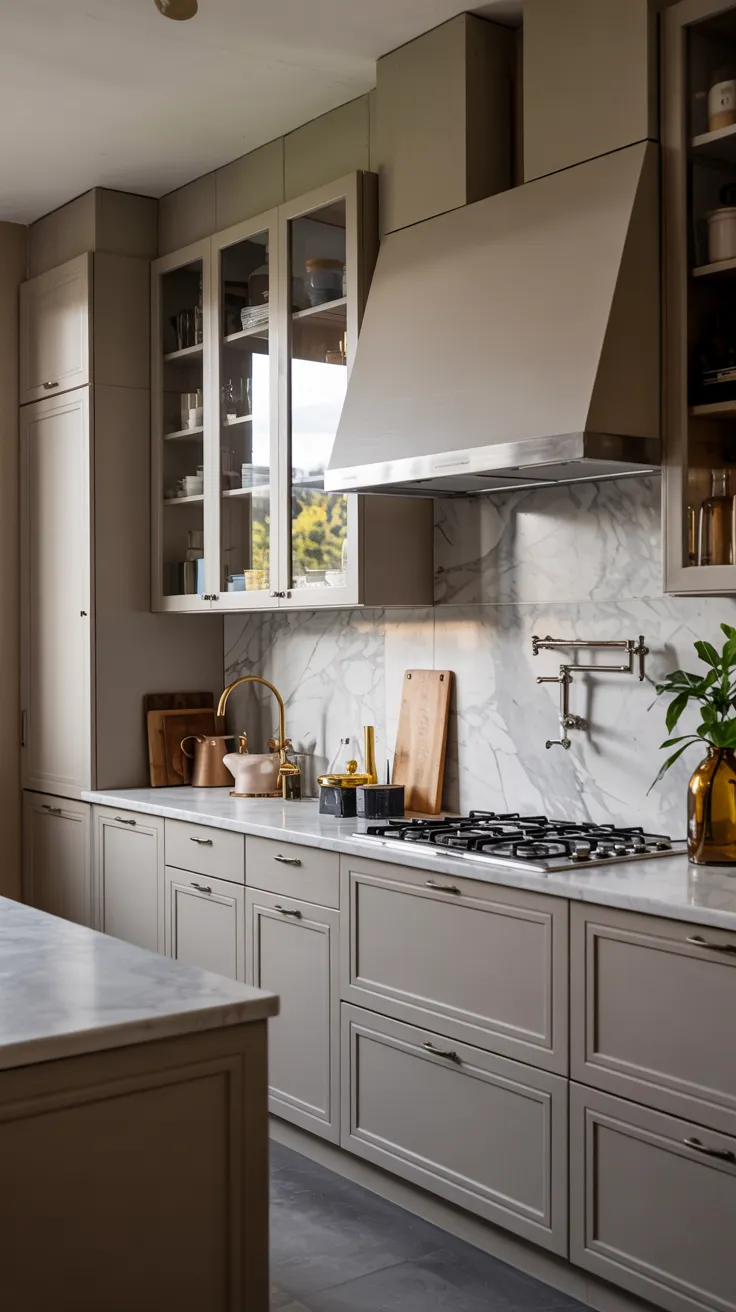 Modern kitchen featuring stylish colored cabinets showcasing contemporary kitchen cabinet color ideas with elegant interior design