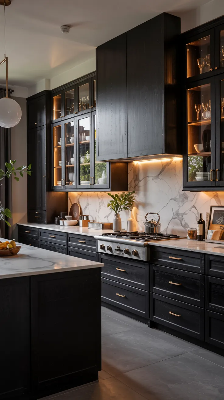 Modern kitchen featuring stylish colored cabinets showcasing contemporary kitchen cabinet color ideas with elegant interior design