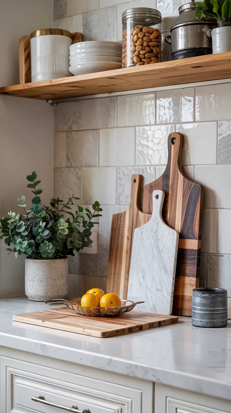 Modern kitchen counter decor with stylish and organized design