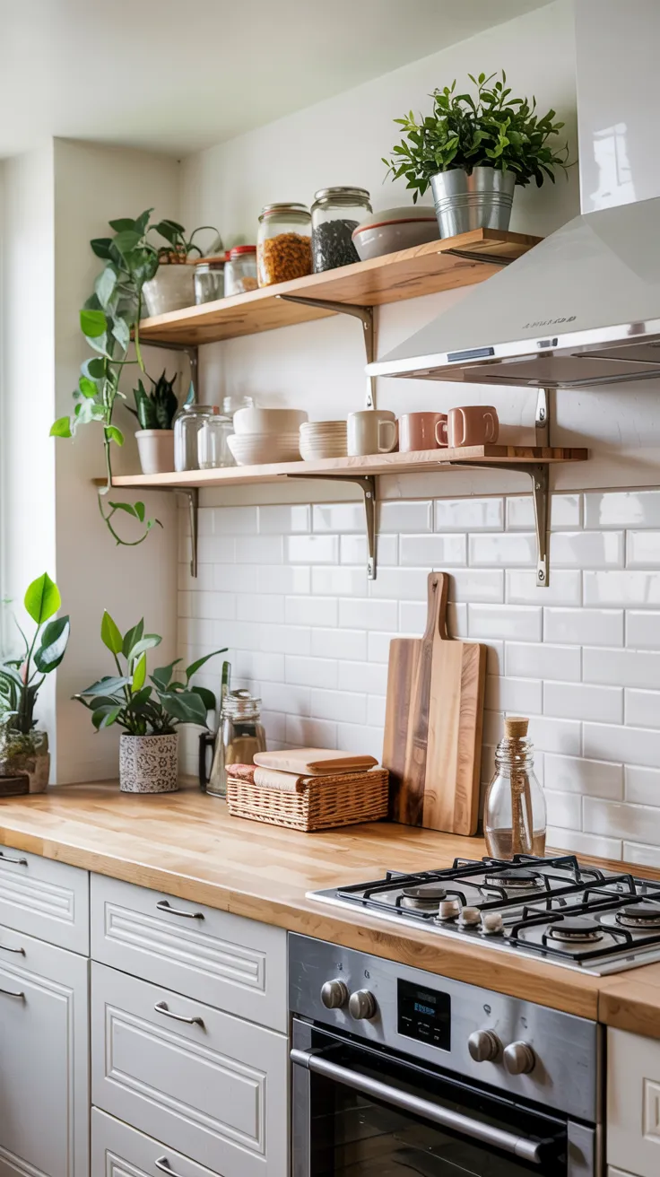 Modern kitchen counter decor with stylish and organized design