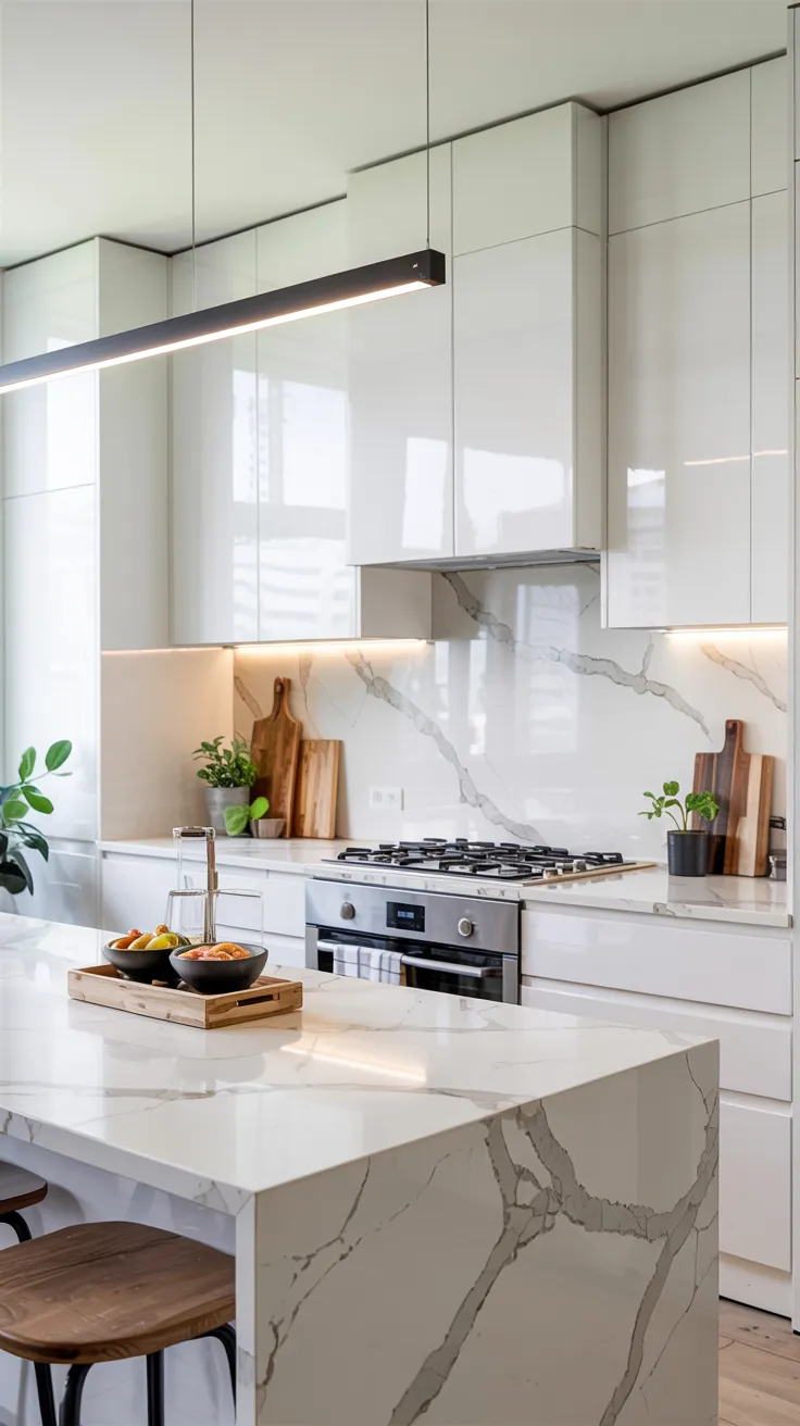 Modern kitchen showcasing stylish countertop ideas with functional, elegant, and contemporary interior design