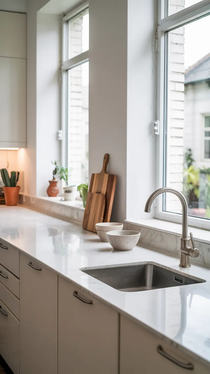 Modern kitchen showcasing stylish countertop ideas with functional, elegant, and contemporary interior design