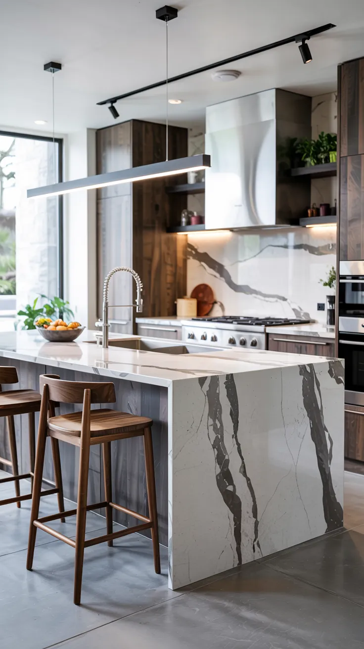 Modern kitchen showcasing stylish countertop ideas with functional, elegant, and contemporary interior design
