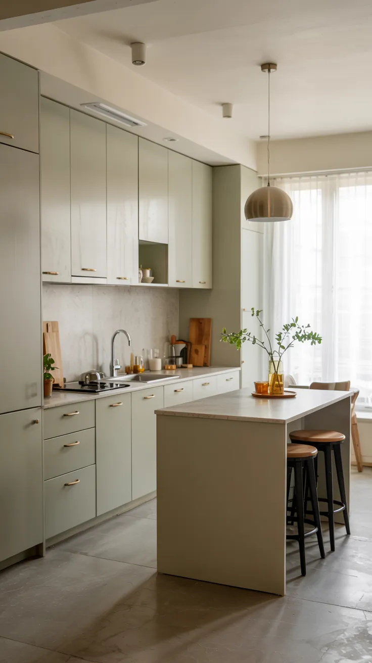 Compact modern kitchen showcasing smart small kitchen ideas with space-saving layout and stylish organization