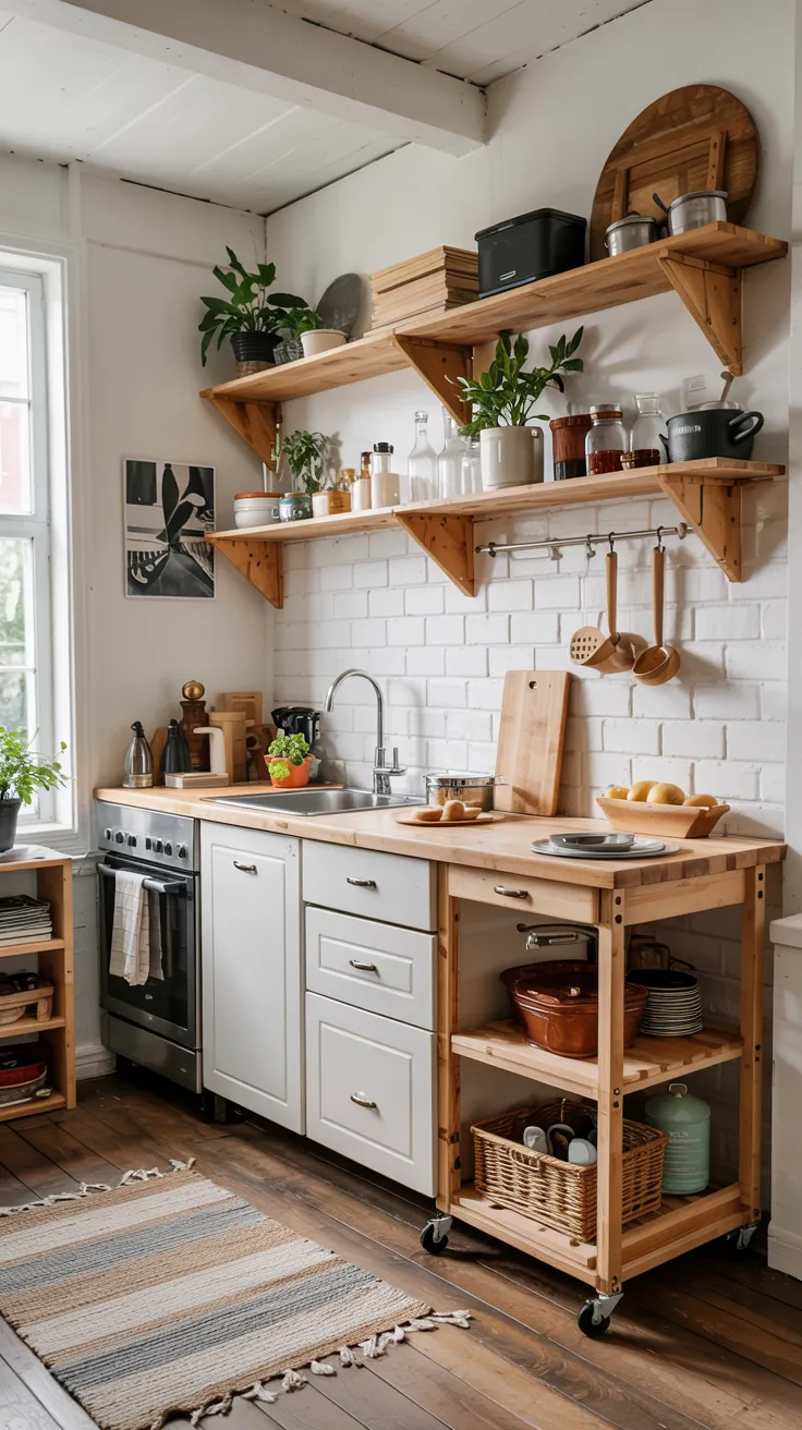 Compact modern kitchen showcasing smart small kitchen ideas with space-saving layout and stylish organization