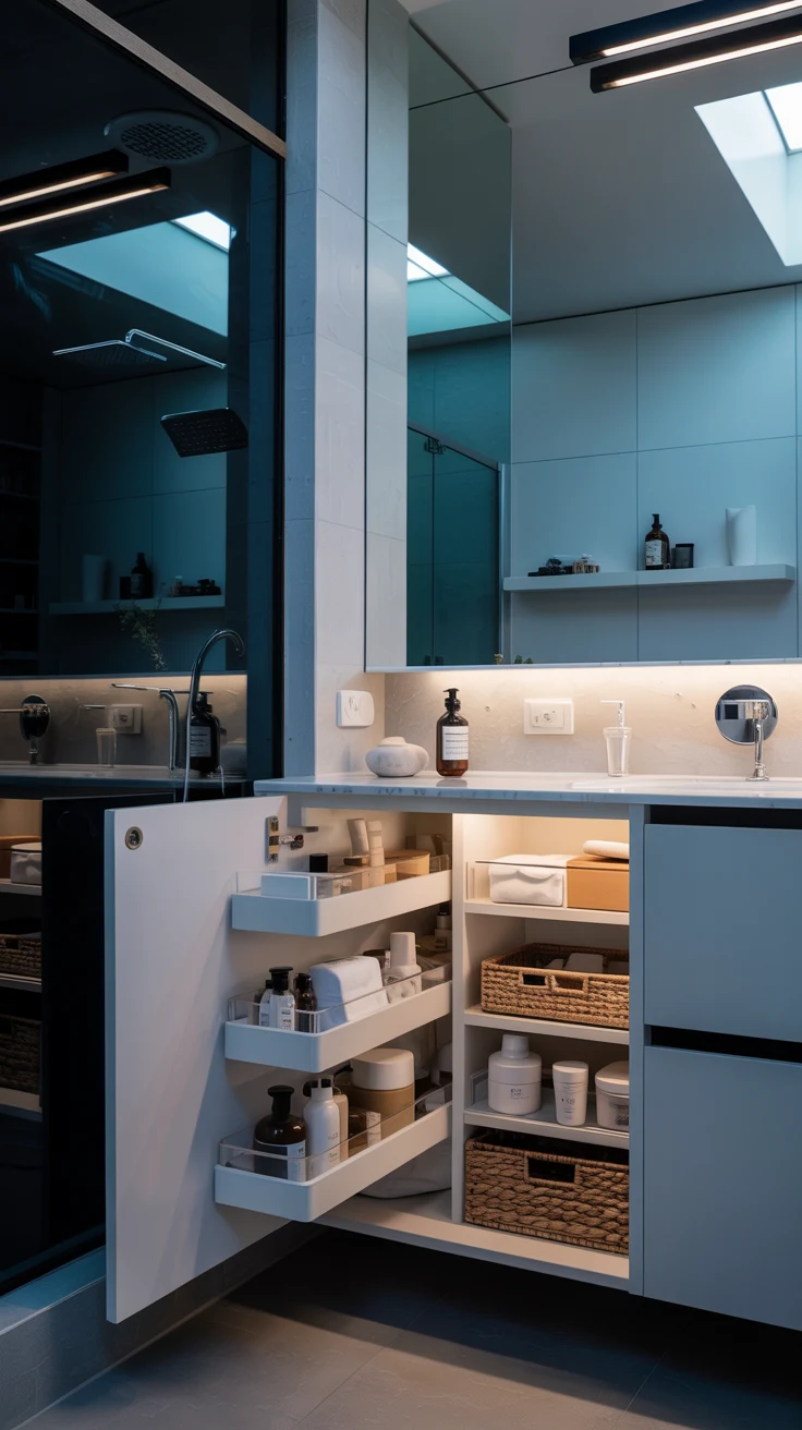 Bathroom storage ideas with space-saving design