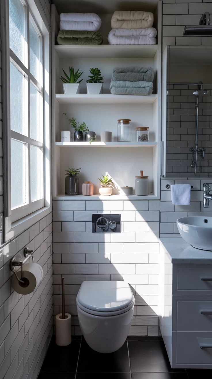 Bathroom storage ideas with space-saving design