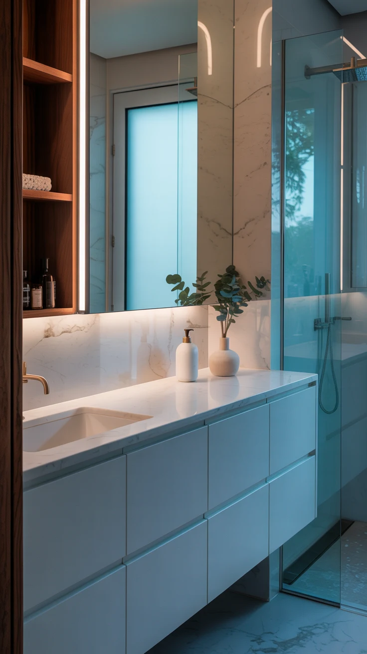 Bathroom storage ideas with space-saving design
