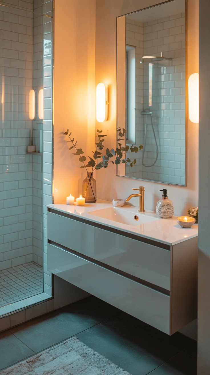 Modern bathroom vanity design with stylish layout