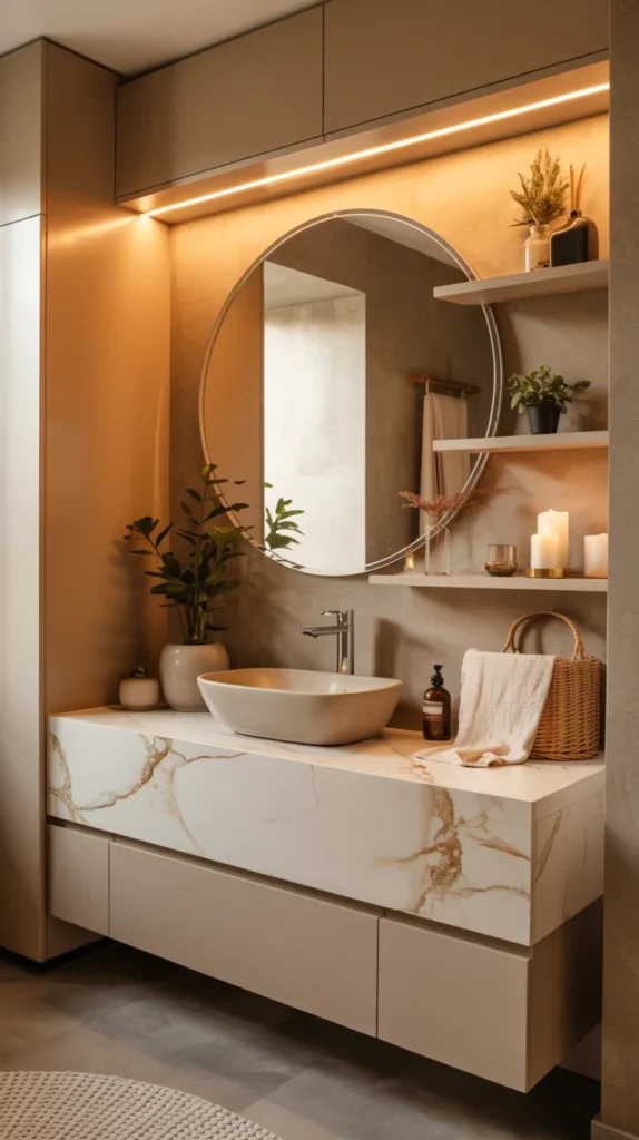 Modern bathroom vanity design with stylish layout