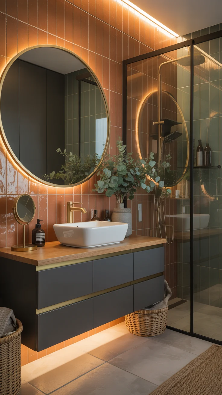 Modern bathroom vanity design with stylish layout