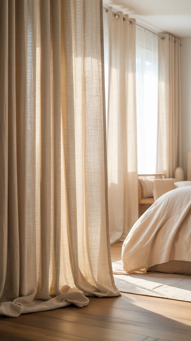 Bedroom curtain ideas with stylish and modern window design