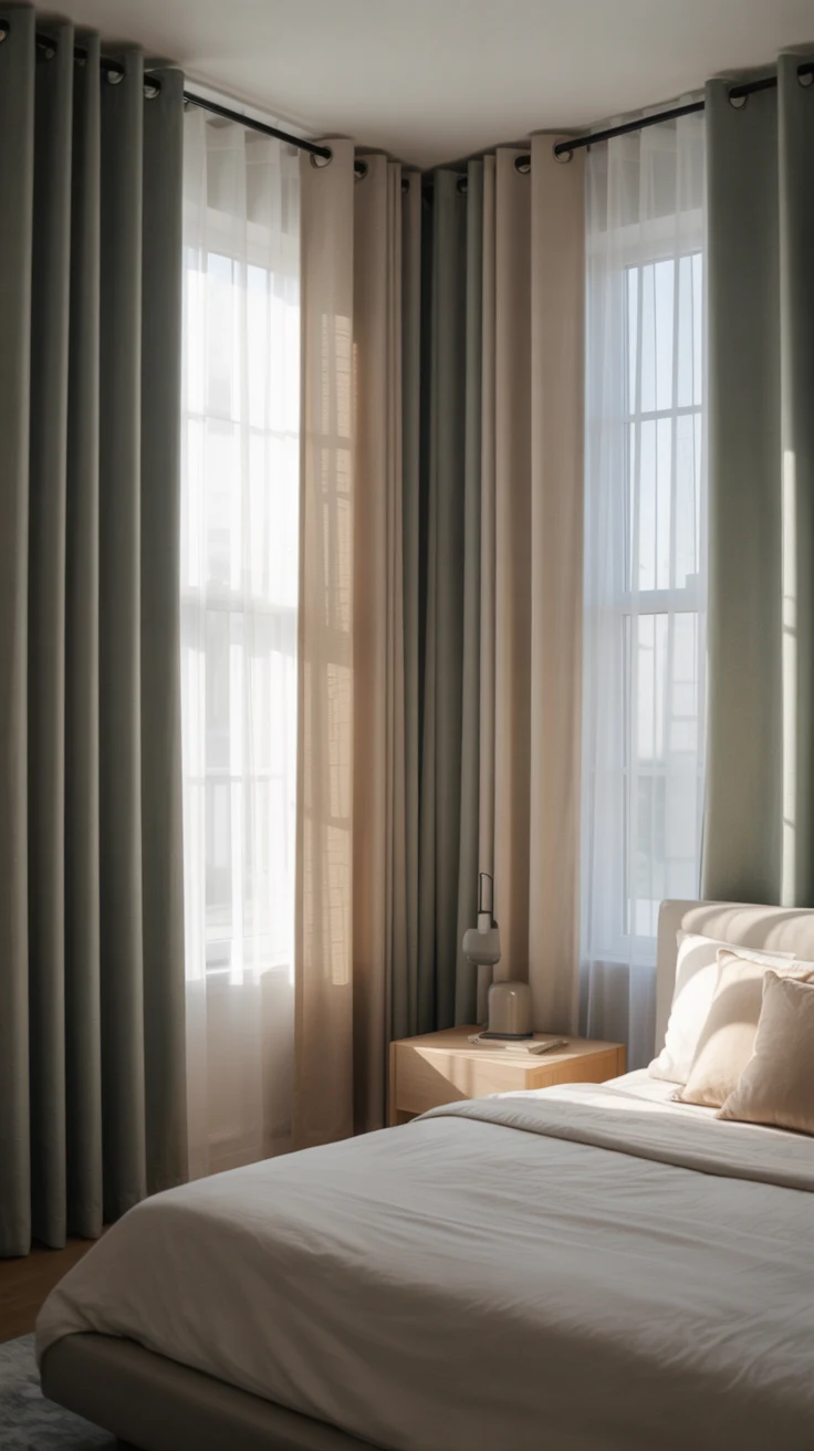 Bedroom curtain ideas with stylish and modern window design