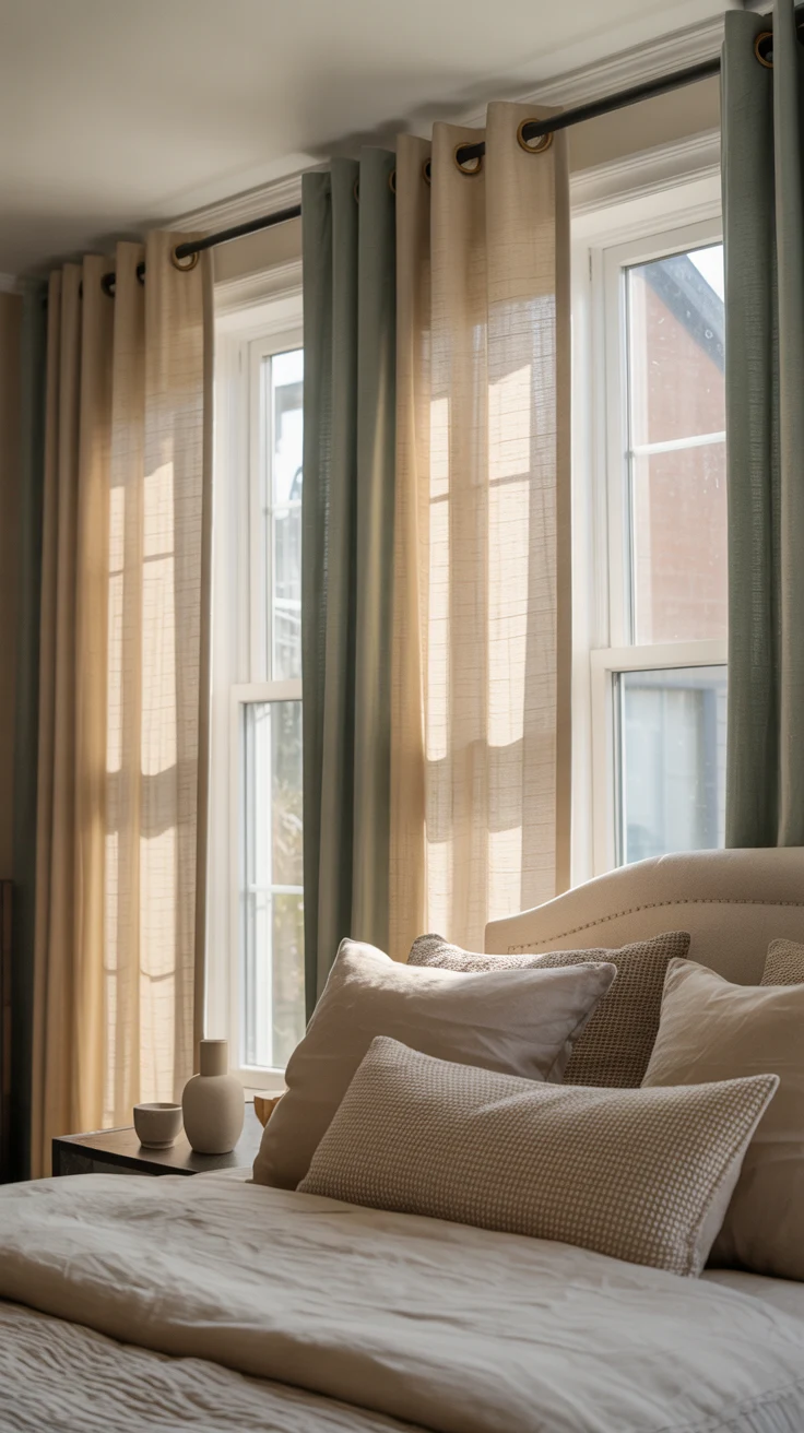 Bedroom curtain ideas with stylish and modern window design