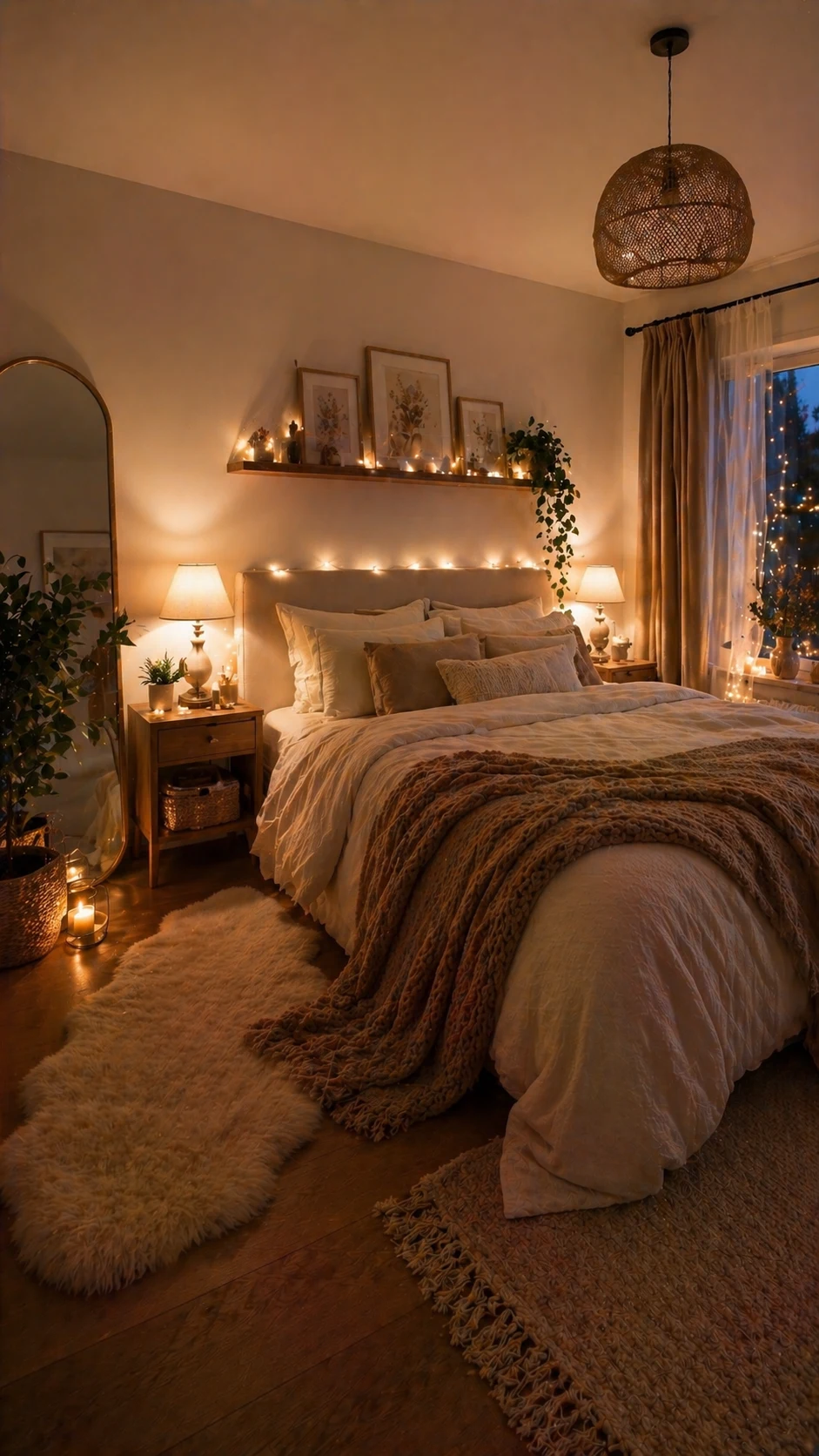 cozy bedroom decor warm lighting