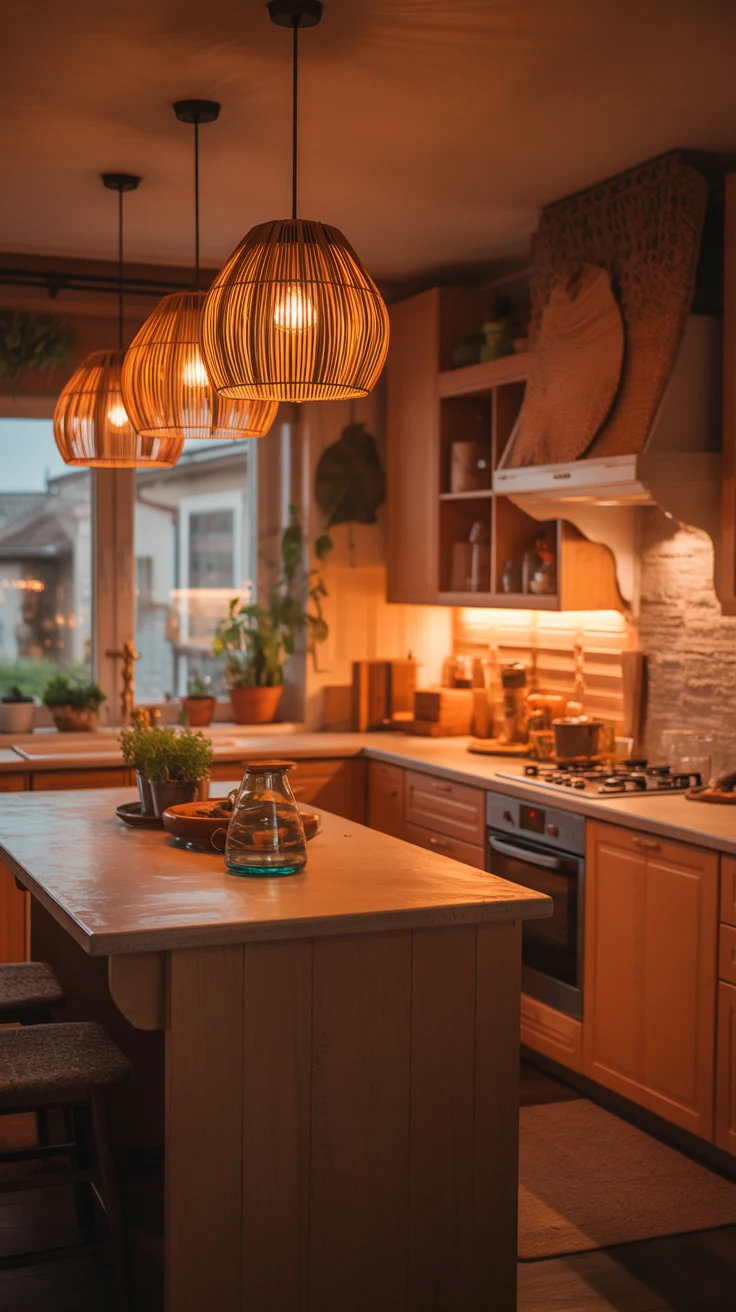 Earthy kitchen ideas with warm tones and natural design