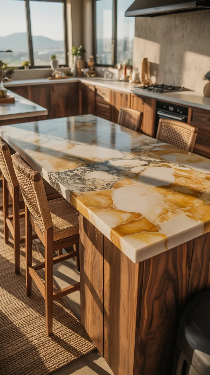 Earthy kitchen ideas with warm tones and natural design