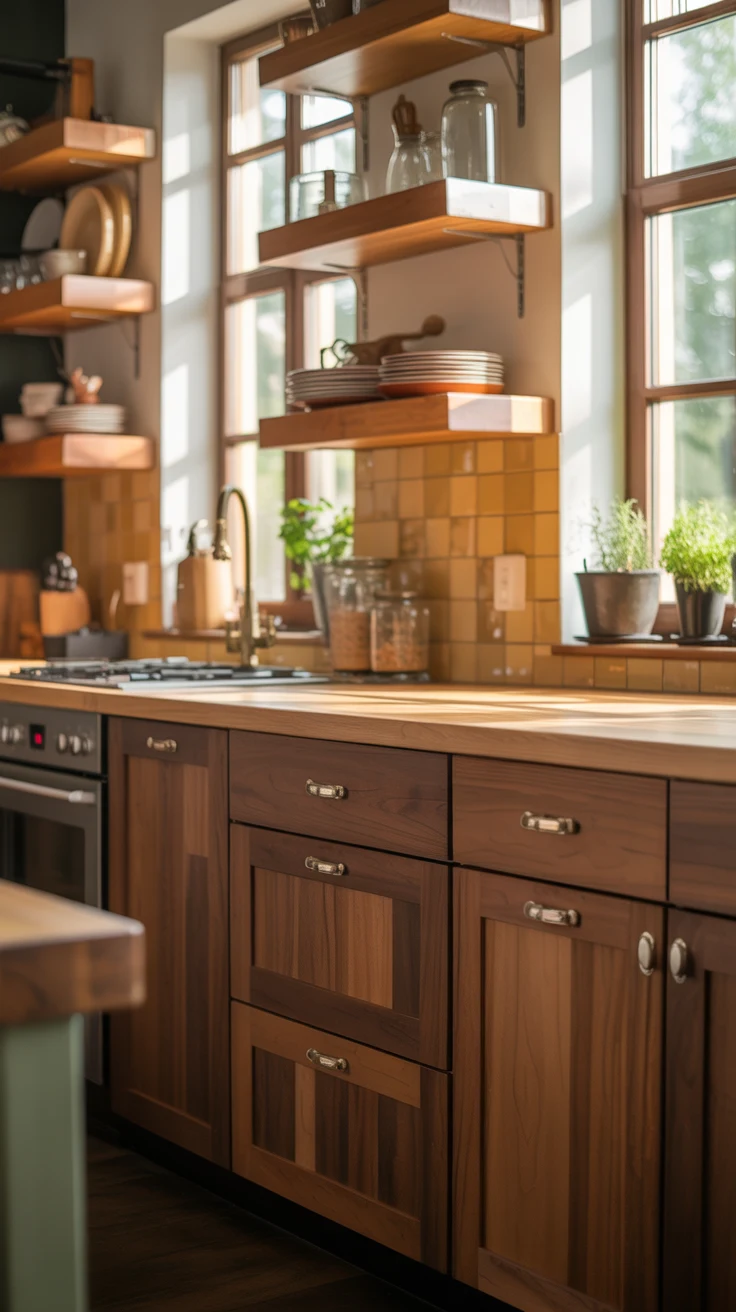 Earthy kitchen ideas with warm tones and natural design