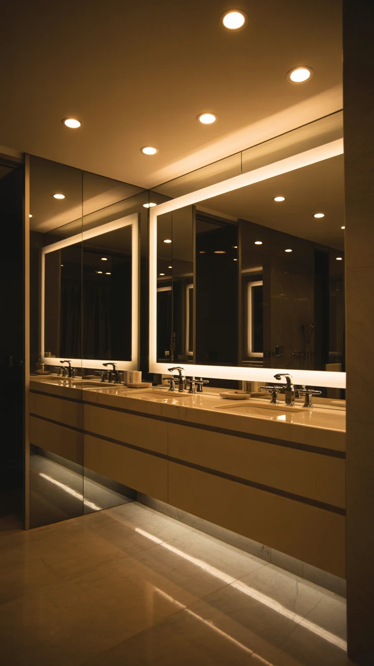 Luxury bathroom design with modern cozy spa-style interior