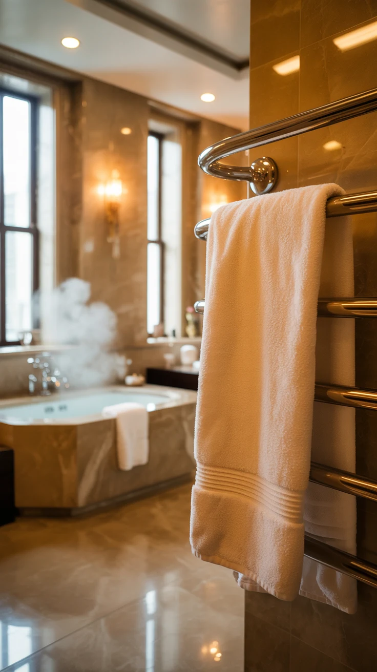 Luxury bathroom design with modern cozy spa-style interior