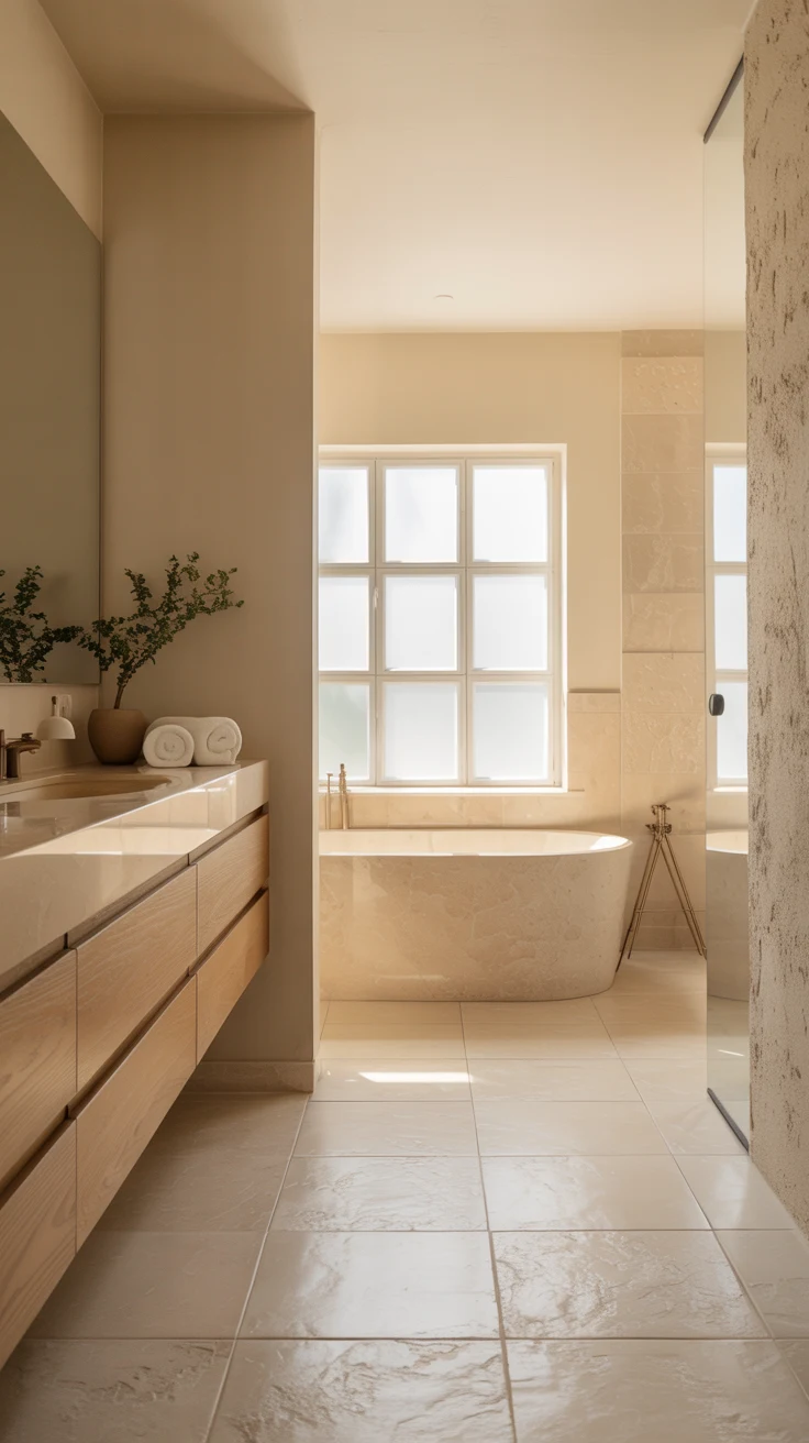 Minimalist bathroom design with modern clean aesthetic