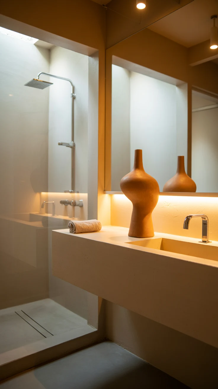 Minimalist bathroom design with modern clean aesthetic