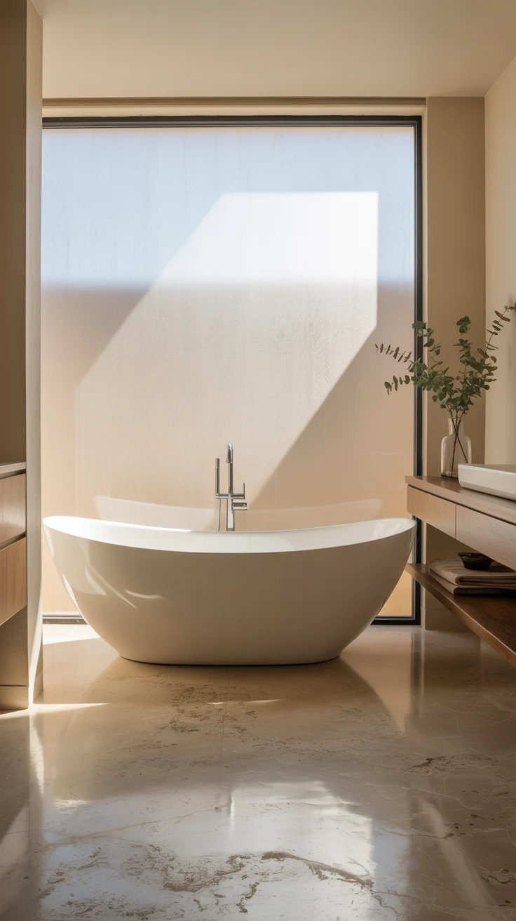 Minimalist bathroom design with modern clean aesthetic