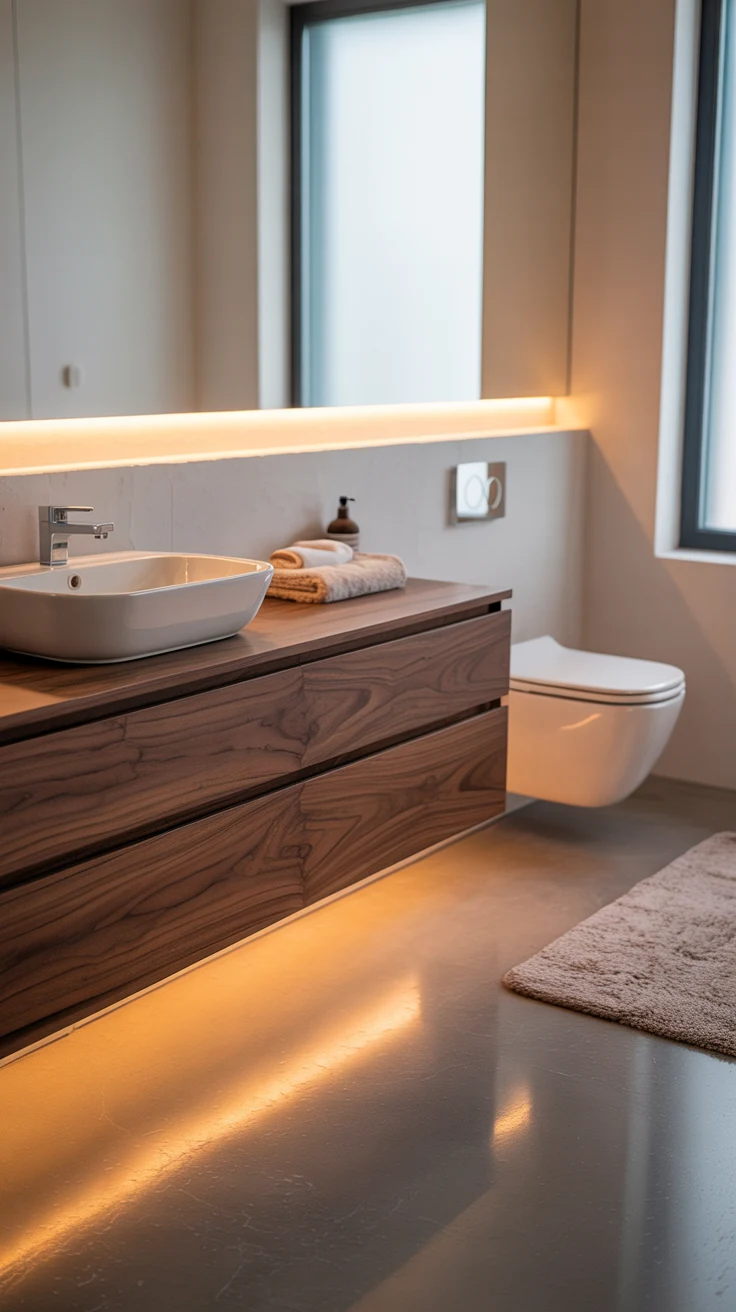 Minimalist bathroom design with modern clean aesthetic
