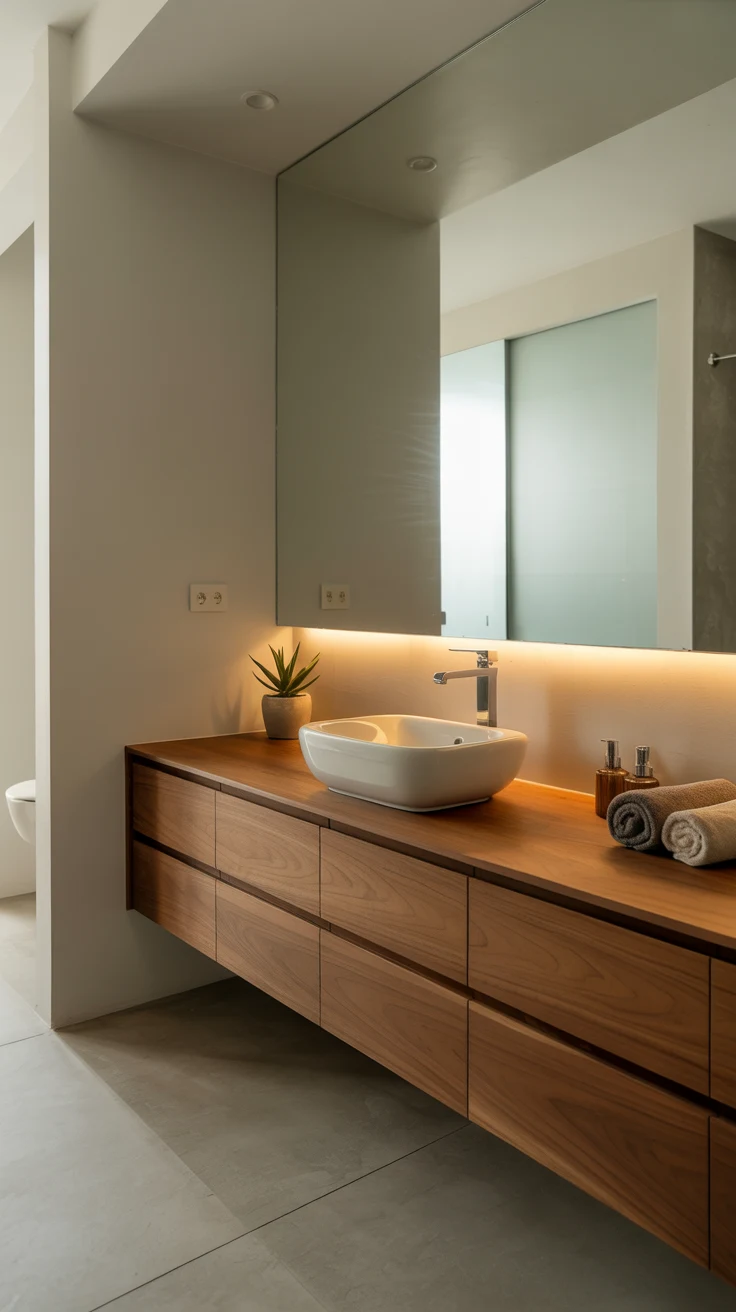 Minimalist bathroom design with modern clean aesthetic