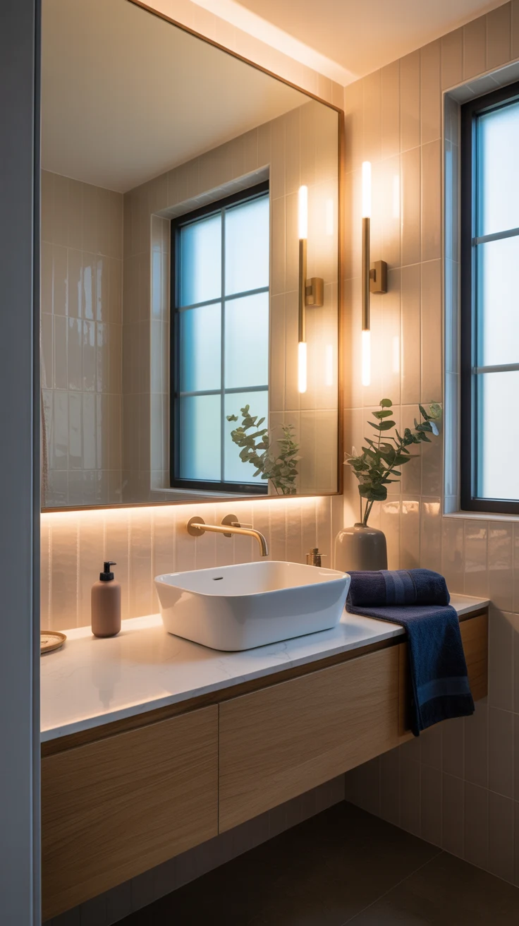 Small bathroom ideas with modern design and smart space-saving layout