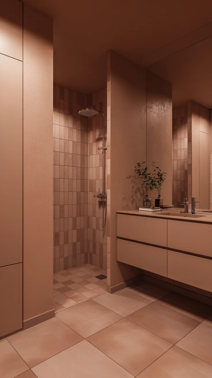 compact bathroom remodel with smart layout, walk-in shower, floating vanity