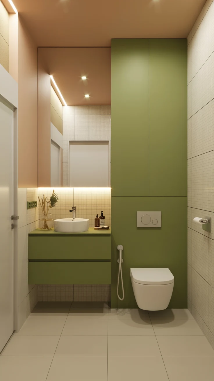 compact bathroom remodel with smart layout, walk-in shower, floating vanity