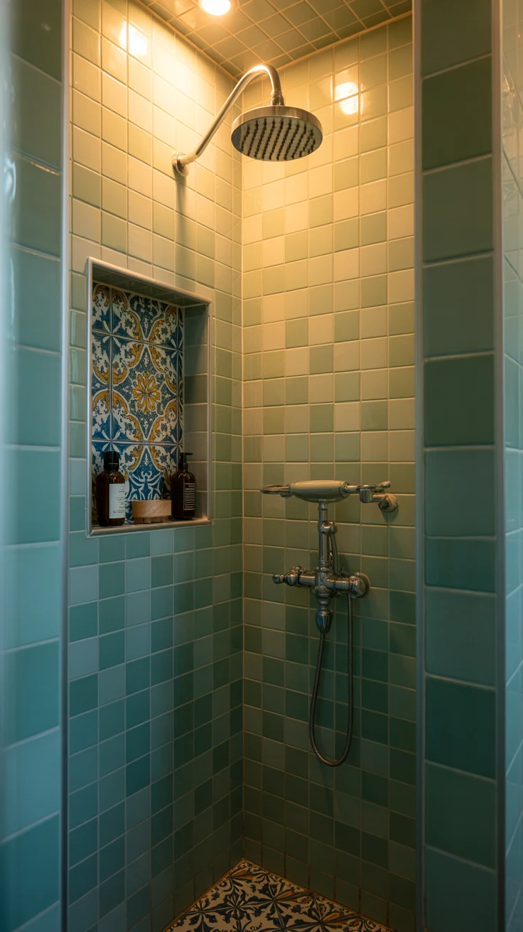 compact bathroom remodel with smart layout, walk-in shower, floating vanity