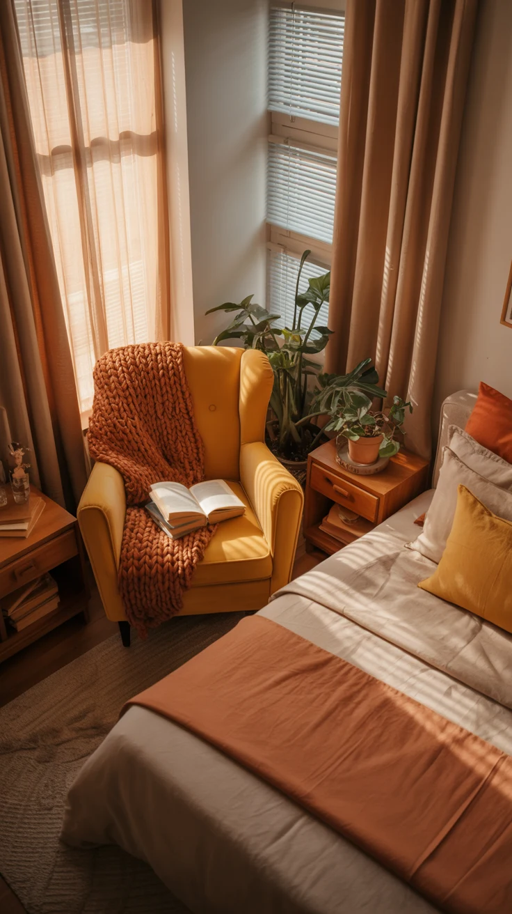 Small cozy bedroom ideas with warm and stylish setup